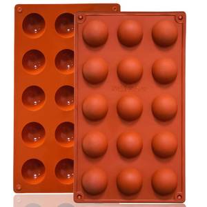 lot 12064 image: Lerykin Small 15-Cavity Semi Sphere Silicone Molds Non-Stick,2 Packs Half Sphere Silicone Baking Molds for Making Jelly, Chocolates and Cake