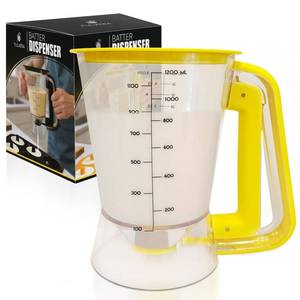 lot 12423 image: Pancake Batter Dispenser  5-Cup Mix Pourer for Pancakes, Waffles, Crepes, Muffins, Cupcakes  Squeeze Handle, Portion Control Pitcher, Durable Drip-Free Design  Baking Accessories (Classic Yellow)