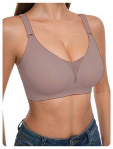 lot 12427 image: Seamless Silicone Bra, Wire-Free Invisible Bra No Trace No Marks Ultra-Soft Comfort for Women Everyday Wear Coffee