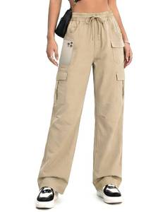 lot 12433 image: KPSUN Womens Cargo Pants 30 Lightweight Quick Dry Casual Travel Pant Streetwear for Work Hiking Outdoor with 8 Pockets(Khaki L)