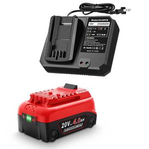 lot 17356 image: Amityke Replacement for Craftsman 20V Battery 1Pack 4.0Ah V20 Lithium-ion Battery& Charger Kit -Compatible with CMCB202, CMCB204, CMCB206, CMCB201, CMCB100, CMCB1
