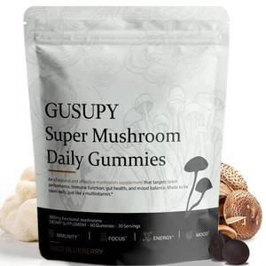 lot 18334 image: (Lot of 2) Lions Mane Mushroom Gummies Supplement - 12 Organic Mushroom Blend with Cordyceps, Reishi, Chaga, Blueberry Flavor Herbal Brain Supplement for Energy & Health, Cognitive, Memory & Focus, 60 Gummies