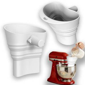 lot 18374 image: Flour Funnel for Kitchen aid Mixer, Foldable Flour Infundibulum Stand Mixer Attachment for KitchenAid, for use with Liquids and Flour, Prevents Spills and Messes.