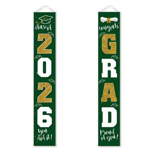 lot 18383 image: Graduation Decorations 2026 Banner Porch Sign Green Gold for Class of 2026 Graduates Party Supplies