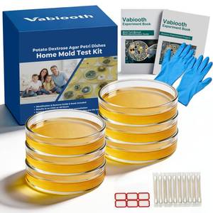 lot 18397 image: 6 Packs Agar Petri Dishes Home Mold Test Kit, Science Project Kit, Mushroom Grow, Potato Dextrose Agar Plates Test HVAC System,Home Surfaces, Air Quality Includes Detailed Mold Identification Guide