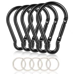 lot 18398 image: CampTek 5PCS 410cm Carabiner, Extra Large 4 Aluminum Carabeaner Keychain Hook,Spring Snap Key Chain Clip