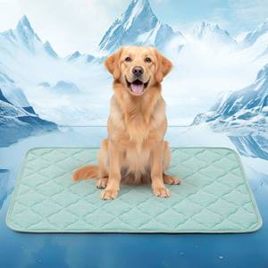 lot 19023 image: LOOBANI Dog Cooling Mat for Extra Large Dogs - 50 x 38 Dog Cooling Pad for Summer with Anti-Slip Bottom, Washable & Leakproof Cool Mat for Dogs, Cats, Indoor & Outdoor Use, Bed, Couch, and Crate