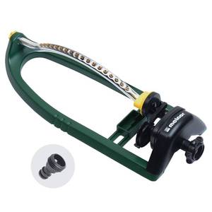 lot 19029 image: Melnor 65048-AMZ Oscillating Sprinkler with Brass Nozzles and QuickConnect Product Adapter Set, 3,400 sq. ft, Amazon Bundle