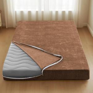lot 19038 image: H.VERSAILTEX Twin Size Armless Futon Mattress Covers for Traditional Japanese Futon Mattress Soft Mixed-Color Chenille Couch Slipcovers Floor Mats Sofa Protector Zippered Sleeper Sofa Cover,Caramel