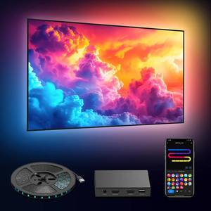 lot 19043 image: deerdance Smart TV LED Backlight with HDMI2.0 4K60Hz Sync, LED Strip Lights & App Controlled Color Changing for 55-65 inch TVs.