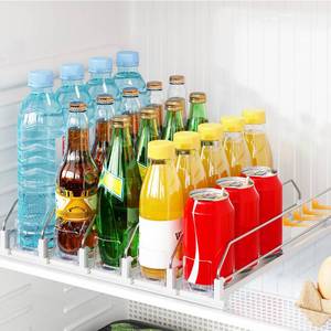 lot 19981 image: PUPILLEMON Drink Organizer for Fridge��Automatic Drink Dispenser for Fridge, 12-20oz Soda Can Dispenser for Refrigerator, Soda Can Organizer for Pantry Holds up to 25 Cans, 5 Row