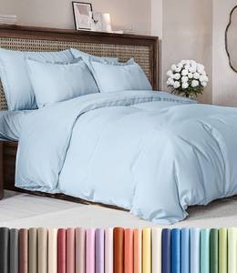 lot 19988 image: Duvet Cover Queen Size Set - Extra Soft Queen Duvet Cover 90 x 90 with 2 Pillow Shams for Women, Men, Kids & Teens - Hotel Luxury wZipper Closures & Ties - Comfy, Cozy & Breathable (Light Blue)