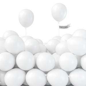lot 20152 image: PartyWoo White Balloons 100pcs 5 Inch Matte Latex Balloons for Wedding Bridal Graduation Engagement Baby Shower Gender Reveal Easter Anniversary Birthday Tea Party Decorations White-Y13 (Open Box, May Be Missing Pieces)