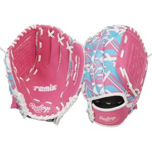 lot 20153 image: Rawlings  REMIX T-Ball & Youth Baseball Glove  Right Hand Throw  10.5  Pink