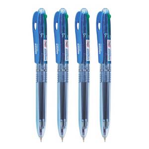 lot 20157 image: Hauser 4 in 1 Retractable Ball Pen Box  Durable Transparent Body  4 Ink Colors In One Pen  Low Viscosity Ink System  Smooth & Effortless Writing  Of 4