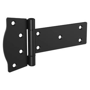 lot 20162 image: National Hardware N166-030 6-in Mountain Modern T Black Gate Hinge, 2 Count