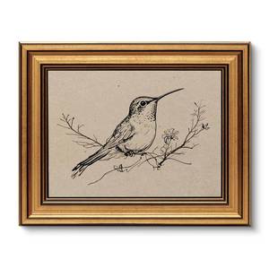 lot 20179 image: VIYYIEA Vintage Gold Framed Wall Art for Living Room, Hummingbird Canvas Prints Home Decor, Oil Painting Picture, Bedroom Wall Decor Gifts for Friends or Family -��Resting Hummingbird��-(10L x 8W)