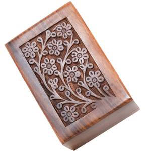 lot 20180 image: Handcrafted Keepsake Wooden Urn Box for Ashes - Beautiful Wooden Urn Tree of Life Design Handmade Rosewood Cremation Urns - Small Wood Box Cremation urns