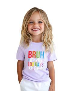 lot 20190 image: Habudda Toddler 100 Days of School Shirt Kids for Boys Girls 100th Day of School Costume T-Shirt Graphic Short Sleeve Tops Tee 2T-8Y