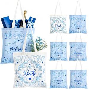 lot 20223 image: Afniimyapt 6 Pcs Bride Party Gifts Set Bridesmaid Tote Bags Last on the Coast Bachelorette Party Favors Bridal Shower Wedding Last Rodeo Bachelorette Bags for Love on the Lake Party Supplies��Blue��
