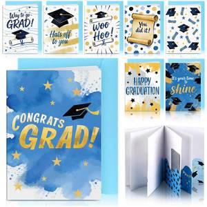 lot 20235 image: Chivertion 8 Set 2026 Graduation Gift Card Booklet with Envelopes Congratulations Grad Money Holder Assortment Grad Surprise Gift Card Book for Cash Graduate Party Favors Supplies (Graduation)