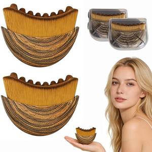 lot 20252 image: 2PCS Lymphatic Contour Face Brush, Soft Facial Drainage Massager Tool for Face & Neck Lifting, Jawline Chin Sculpting, De-Puff Dry Brushing, Gua Sha Brush, Curved Ergonomic Design (Brown, 2-Pack)