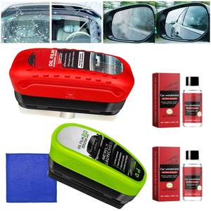 lot 20261 image: Automotive Oil Film Cleaning Brush,Glass Cleaning Board for Windshield,Car Windshield Cleaner,Glasss Oil Film Remover,Universal Glass Cleanings Wipe Board,2.0 Car Oils Films Cleanings Brush (2PCS Set)