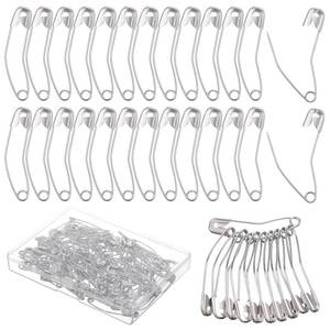 lot 20262 image: Curved Safety Pins for Quilting, 100 Pack 1.5 Inch Stainless Steel Basting Pins, Quilting Pins for Sewing and Crafting