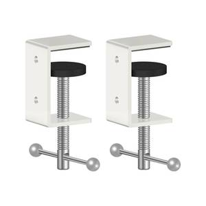 lot 20280 image: Jhanw 2-Pack 1 Inch Heavy Duty Black C-Clamps for Desk & Table, 0-1.5 Inch Clamping Range, 2 Mounting Holes, Metal Workbench Clamps (1.3-IN)