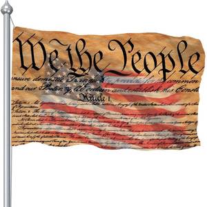 lot 20287 image: Constitution Flag 3x5 Ft for Decor, Wall Art, Man Cave, Outdoor - American Usa Flag With Brass Grommets, Double Printed, Patriotic, UV Fade Proof