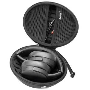 lot 20290 image: Hard Travel Carrying Case Compatible with Skullcandy Crusher Over-Ear Headphones. (Case Only, Not Include The Device)-Black(Black Lining)