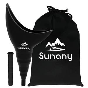 lot 20291 image: Sunany Female Female Urinal, Reusable Silicone Foolproof Women Pee Funnel Allows Women to Pee Standing Up,Womens Urinal is The Perfect Companion for Indoor Use (Black)