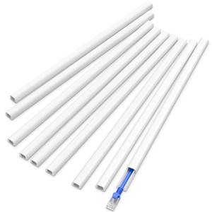 lot 20297 image: Delamu 128in Cord Hider for 1 Cord, Self-Adhesive Cord Covers for Wires on Wall, Easier Install Wire Covers for Cords on Wall, Cable Wire Hider, Cable Cover Management Raceway, W0.48 H0.3in, White