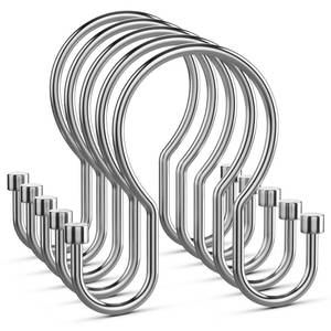 lot 20305 image: Goowin Shower Curtain Hooks, Simple Shower Curtain Rings, Sturdy Shower Curtain Hangers, Double Hook Shower Curtain Hooks, Smooth Gliding Metal Shower Hooks for Shower Curtain (Chrome, 12 Pack)