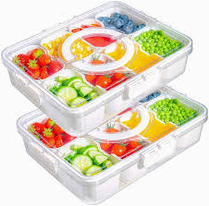 lot 1946 image: Fruit Tray and Fridge Organizer with Lid and Handle