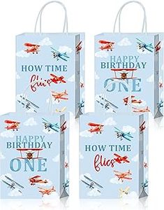 lot 2176 image: Happy first birthday goodie bags with airplanes on them multipack