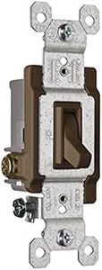 lot 2211 image: Legrand 15 Amp, 3-Way, Brown Toggle Light Switch, Heavy Duty, Slim Design, Easy Wiring
