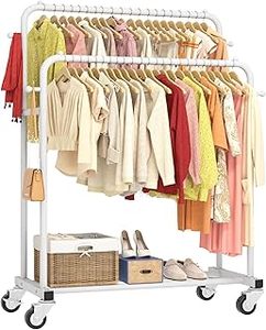 lot 3958 image: Talensia Double Rod Clothes Rack White