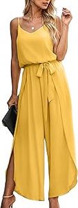lot 10085 image: Ecowish Womens Yellow Spaghetti Strap Jumpsuit XL