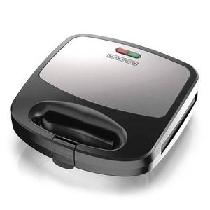 lot 1010 image: BLACKDECKER 3-in-1 Waffle Iron, WM2000SD, Grill and Sandwich Press, Non-Stick Removable Plates, Space Saving Compact Design