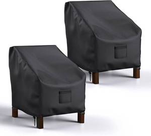 lot 1019 image: Mrrihand Patio Chair Covers Waterproof, Lounge Deep Seat Cover, Heavy Duty Outdoor Lawn Patio Furniture Covers (31in W x 33in D x 36in H - 2 Pack)