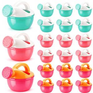 lot 1055 image: Sieral 20 Pcs Mini Plastic Watering Cans Bulk 3.5 Inch Small Portable Watering Pot Can for Garden, Indoor Outdoor Plants, Flower, Succulents, House Plants, Beach Sand and Water Play Yellow, Pink, Blue