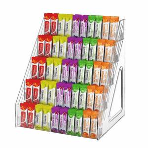 lot 1063 image: GYSLEOT 5-Tier Acrylic Drink Packet Organizer with 25 Compartments, Sugar Packets Drink Mix Organizer, Water Flavor Packet Holder for Kitchen Pantry Cabinet Storage Organization