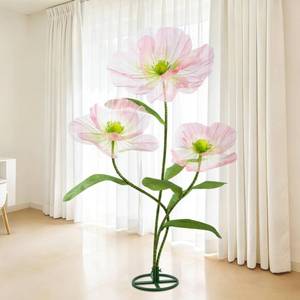 lot 1998 image: ROLPPYAF 5.6 Ft Tall Large Artificial Silk Flower - Giant Flowers for Decoration for Wedding and Event Decor, Oversized Silk for Party Banquet Backdrop, Home Decor, Green and Pink