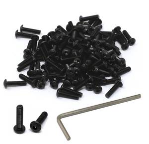 lot 2016 image: iexcell 100 Pcs M3 x 12mm Thread Pitch 0.5 mm Alloy Steel 12.9 Grade Hex Socket Button Head Cap Screws Bolts Kit, Black Oxide Finish