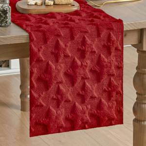 lot 2024 image: Artoid Mode Red Soft Plush Faux Fur Jacquard Patriotic Stars 4th of July Table Runner, Memorial Day Holiday Kitchen Dining Table Decoration for Home Party Decor 13x72 Inch