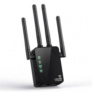 lot 2258 image: WiFi Extender Signal Booster for Home and Outdoor, Dual Band 1200Mbps Internet Extender WiFi Booster Up to 12888 Sq.ft Coverage and 105 Devices, WiFi Repeater with Ethernet Port, Easy Setup