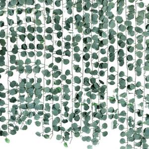 lot 2273 image: ARTKAIKE Artificial Vines Garland for Table Room Decor Faux Greenery Leaves Spring Fake Silver Dollar Runner for Wedding Christmas Home Bedroom Party Fireplace Mantle Wall (9, Eucalyptus)