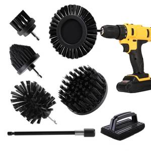 lot 2276 image: Vizava 6 Piece BBQ Grill Cleaning Brush Ultra Stiff Drill Powered Cleaning Brushes Nylon Safe Bristle BBQ Grill Rust Remover Gift for Dad Grill Cleaner for Outdoor Grill (Black)