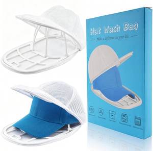 lot 2284 image: Eiito Hat Washer Cage Hats Cleaner, 4Pcs (2 Cages  2 Bags) Hat Washer for baseball caps for Washing Machine or Dishwasher, Ball Cap Washers Frame for Flat and Curved Hats, White